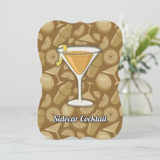 Sidecar cocktail kaart (Staand voorkant)