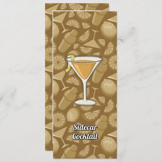 Sidecar cocktail kaart (Voorkant / Achterkant)
