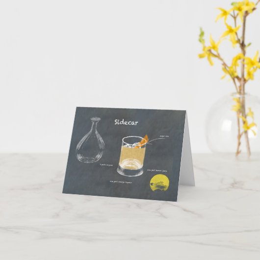 Sidecar Cocktail Kaart (Gele Bloem)