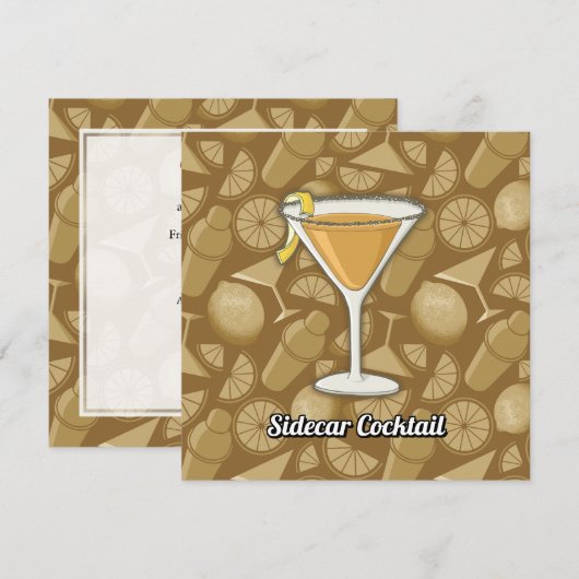 Sidecar cocktail kaart (Voorkant / Achterkant)