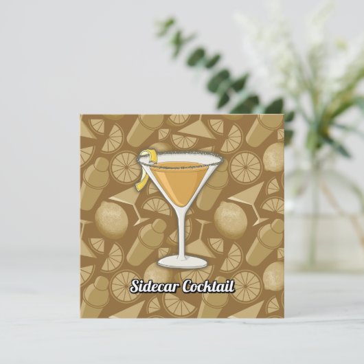 Sidecar cocktail kaart (Staand voorkant)