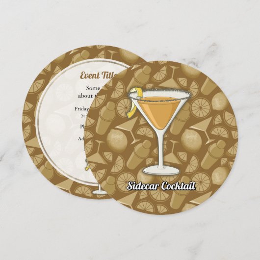 Sidecar cocktail kaart (Voorkant / Achterkant)