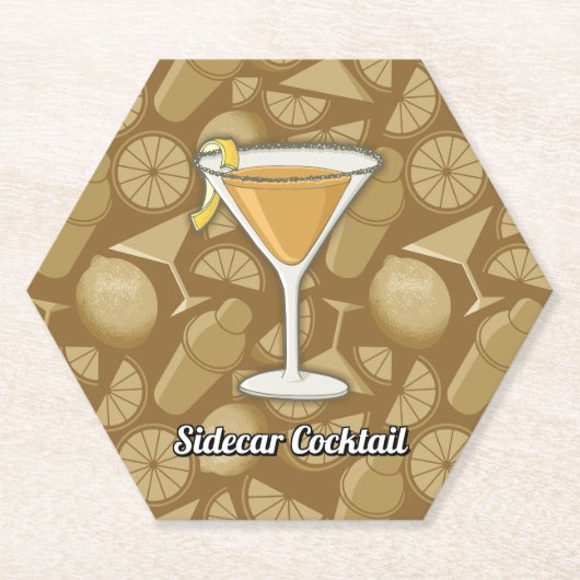 Sidecar Cocktail Kartonnen Onderzetters (Voorkant)