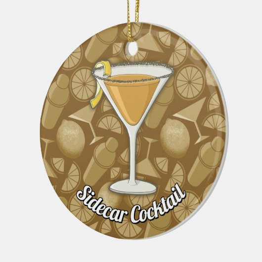 Sidecar cocktail keramisch ornament (Links)