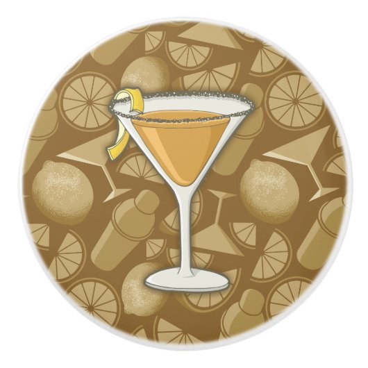 Sidecar cocktail keramische knop (Voorkant)