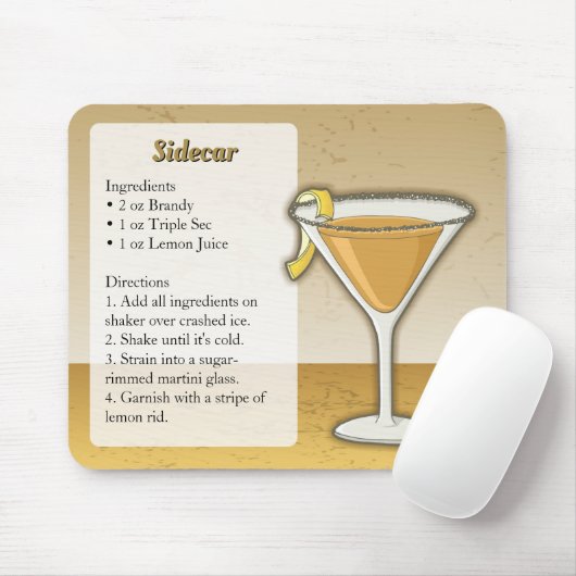Sidecar cocktail muismat (Met muis)