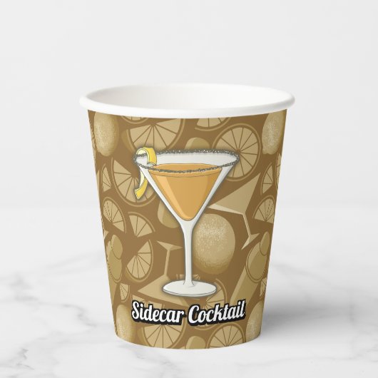 Sidecar Cocktail Paper Cups Papieren Bekers (Voorkant)