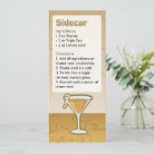 Sidecar Cocktail Recept Uitnodiging (Staand voorkant)