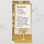 Sidecar Cocktail Recept Uitnodiging (Voorkant / Achterkant)