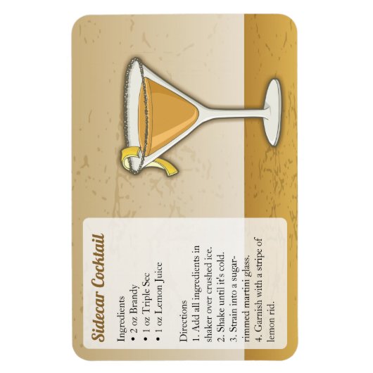 Sidecar Cocktail Recipe Magneet (Verticaal)