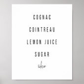 Sidecar Cocktail Recipe Poster (Voorkant)
