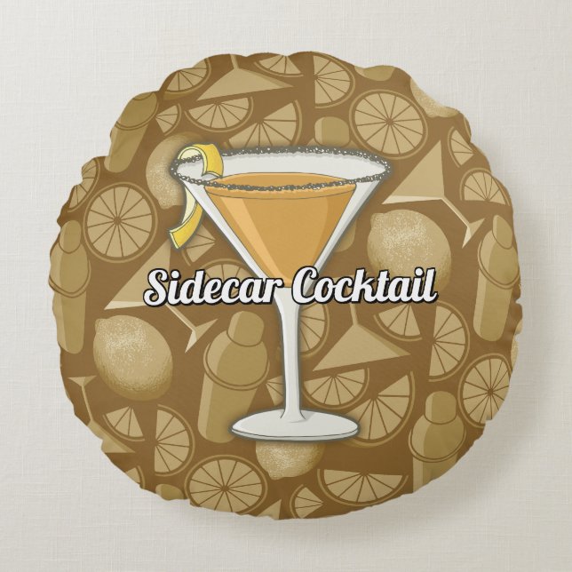 Sidecar Cocktail Rond Kussen (Voorkant)