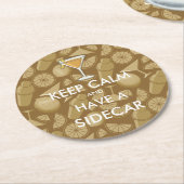 Sidecar cocktail ronde kartonnen onderzetter (Gebogen)