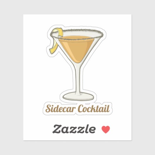 Sidecar Cocktail Sticker (Vel)
