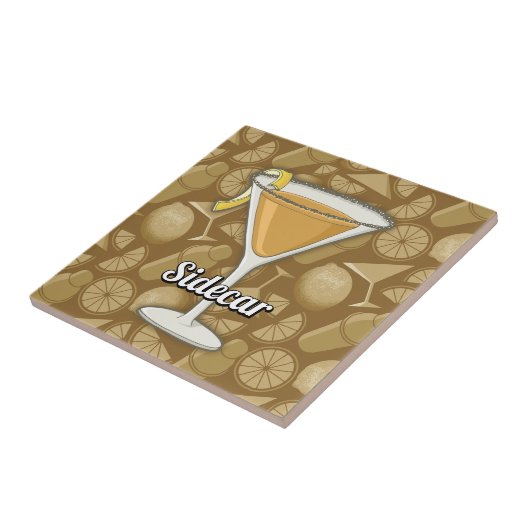 Sidecar-cocktail Tegeltje (Zijkant)