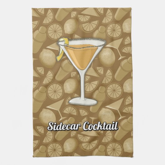 Sidecar cocktail theedoek (Verticaal)
