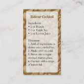 Sidecar cocktail visitekaartje (Achterkant)