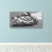 Sidecar outfit op racebaan canvas afdruk (Insitu (Houten vloer))