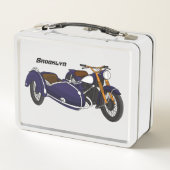 Sidecar paarse motorrijwielillustratie (Achterkant)