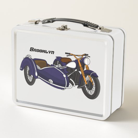 Sidecar paarse motorrijwielillustratie (Voorkant)
