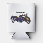 Sidecar paarse motorrijwielillustratie blikjeskoeler (Voorkant)