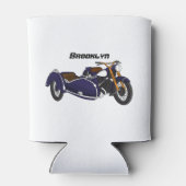 Sidecar paarse motorrijwielillustratie blikjeskoeler (Achterkant)