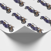 Sidecar paarse motorrijwielillustratie cadeaupapier (Hoek)