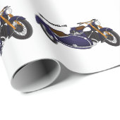 Sidecar paarse motorrijwielillustratie cadeaupapier (Rol Hoek)