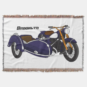 Sidecar paarse motorrijwielillustratie deken