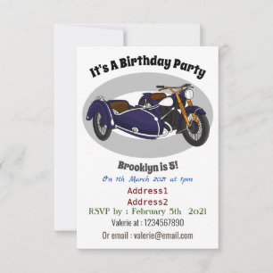 Sidecar paarse motorrijwielillustratie kaart