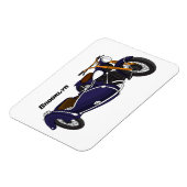 Sidecar paarse motorrijwielillustratie magneet (Linkerzijde)