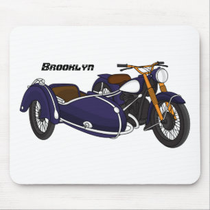 Sidecar paarse motorrijwielillustratie muismat