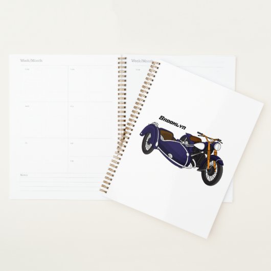 Sidecar paarse motorrijwielillustratie planner (Display)