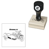 Sidecar paarse motorrijwielillustratie rubberstempel (Gestempeld)