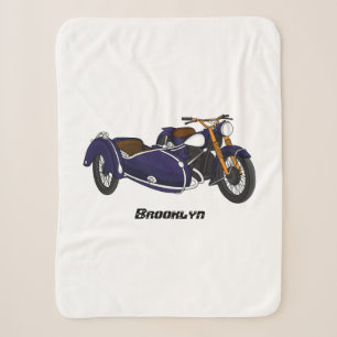 Sidecar paarse motorrijwielillustratie sherpa deken