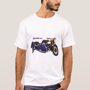 Sidecar paarse motorrijwielillustratie t-shirt