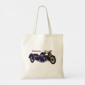 Sidecar paarse motorrijwielillustratie tote bag (Achterkant)
