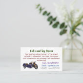 Sidecar paarse motorrijwielillustratie visitekaartje (Staand voorkant)