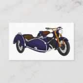 Sidecar paarse motorrijwielillustratie visitekaartje (Achterkant)