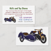 Sidecar paarse motorrijwielillustratie visitekaartje (Voorkant / Achterkant)
