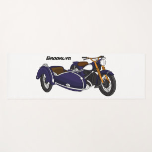 Sidecar paarse motorrijwielillustratie yogamat