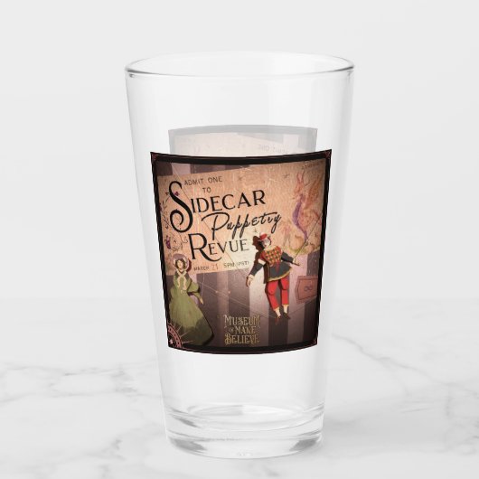 Sidecar Puppetry Revue 16 oz. Glas (Voorkant)