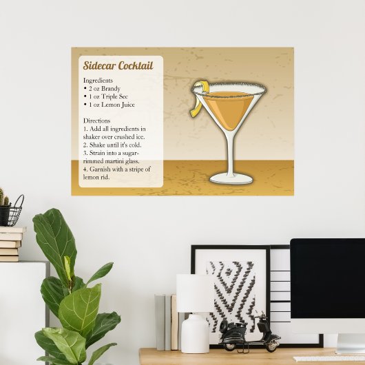Sidecar Recipe Poster (Thuiskantoor)