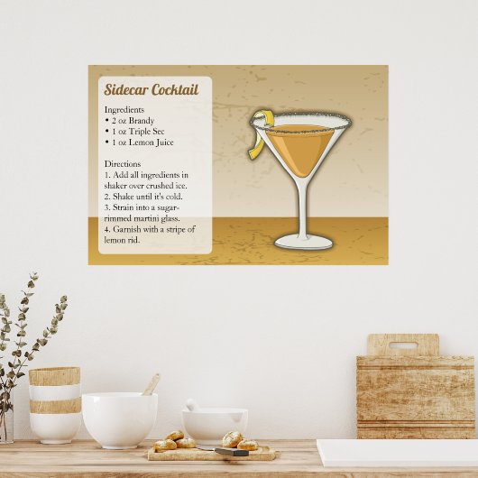 Sidecar Recipe Poster (Keuken)
