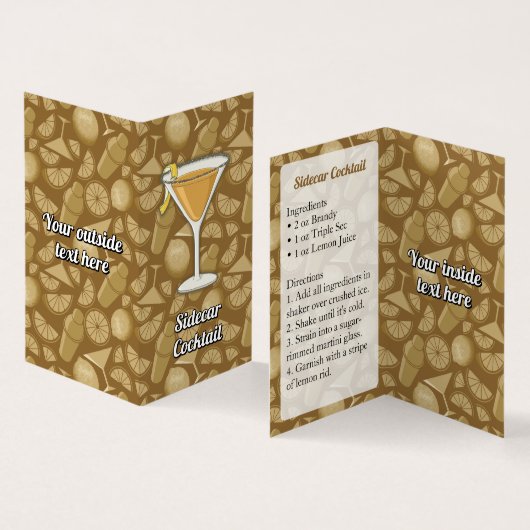 Sidecar Recipe Visitekaartje (Binnen en buitenkant)