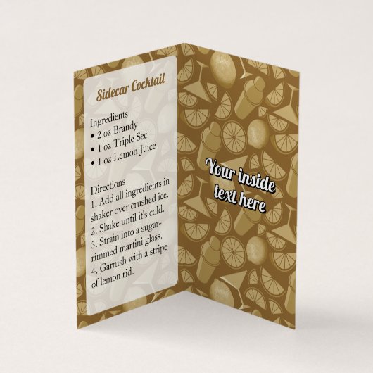 Sidecar Recipe Visitekaartje (Binnen)