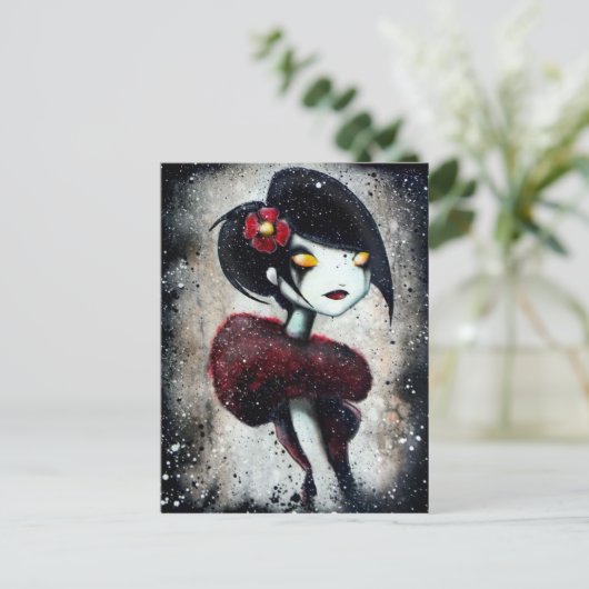 Sidelong (rood) briefkaart (Staand voorkant)