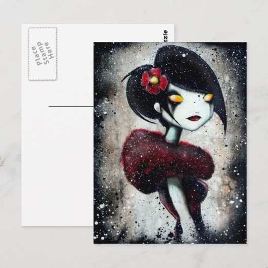 Sidelong (rood) briefkaart (Voorkant / Achterkant)