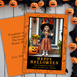 Sider Web Lijst Custom Photo Happy Halloween Feestdagenkaart