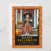 Sider Web Lijst Custom Photo Happy Halloween Feestdagenkaart (Voorkant)